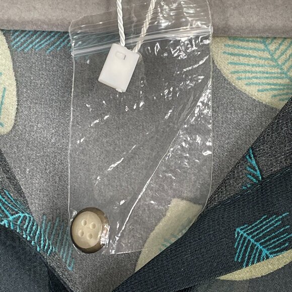 NWT Simply Noelle Sheer Button Down Tab-Sleeve Leaf Blouse Midnight Blue Sz XXL - Picture 9 of 14